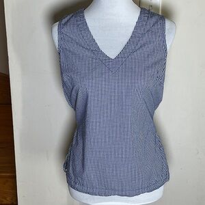 Max Jeans Blue and White Fitted Sleeveless Top